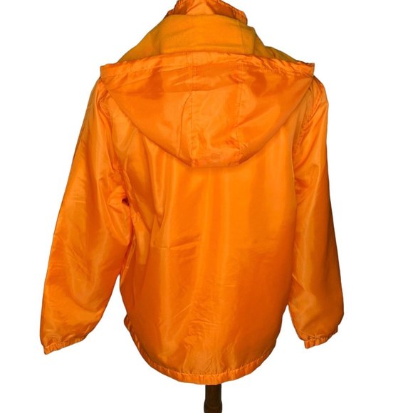 i5 Apparel Full Zip Windbreaker Fleece Lined Jacket Size Large Orange - Picture 5 of 8